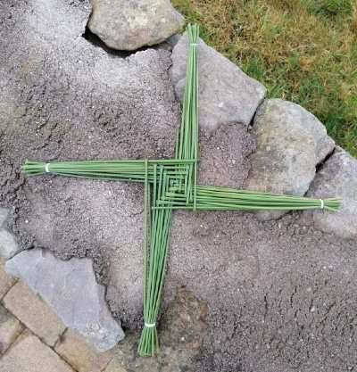 St. Brigid's Day cross made from rushes