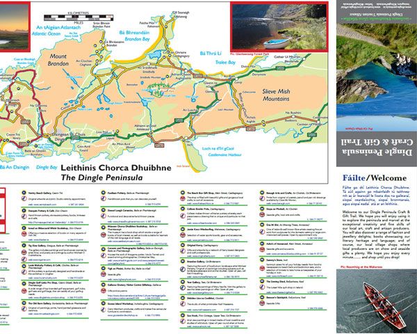arts and craft trail map and brochure Dingle Peninsula Co.Kerry Ireland