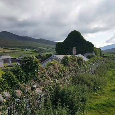 old church ruin and graveyard stradbally dingle peninsula Ireland