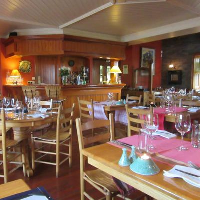 interior with tables and chairs at charthouse restaurant dingle peninsula 