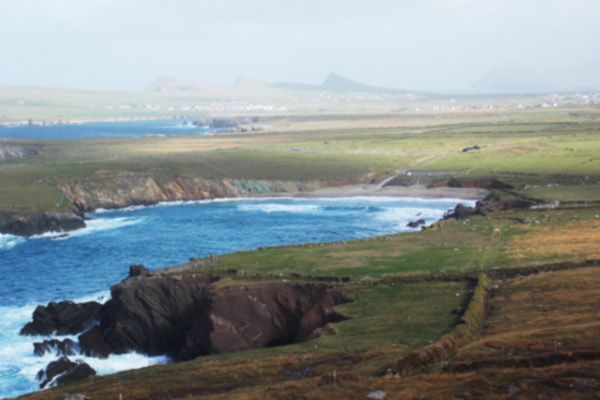 Clogher beach and the three sisters Cuas na nEighe Walk Dingle Peninsula Ireland