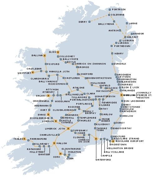 irish rail network map