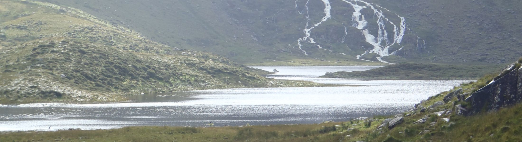 loch a dúin valley waterfalls and lake dingle peninsula ireland