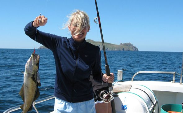 girl sea angling - dingle boat tours